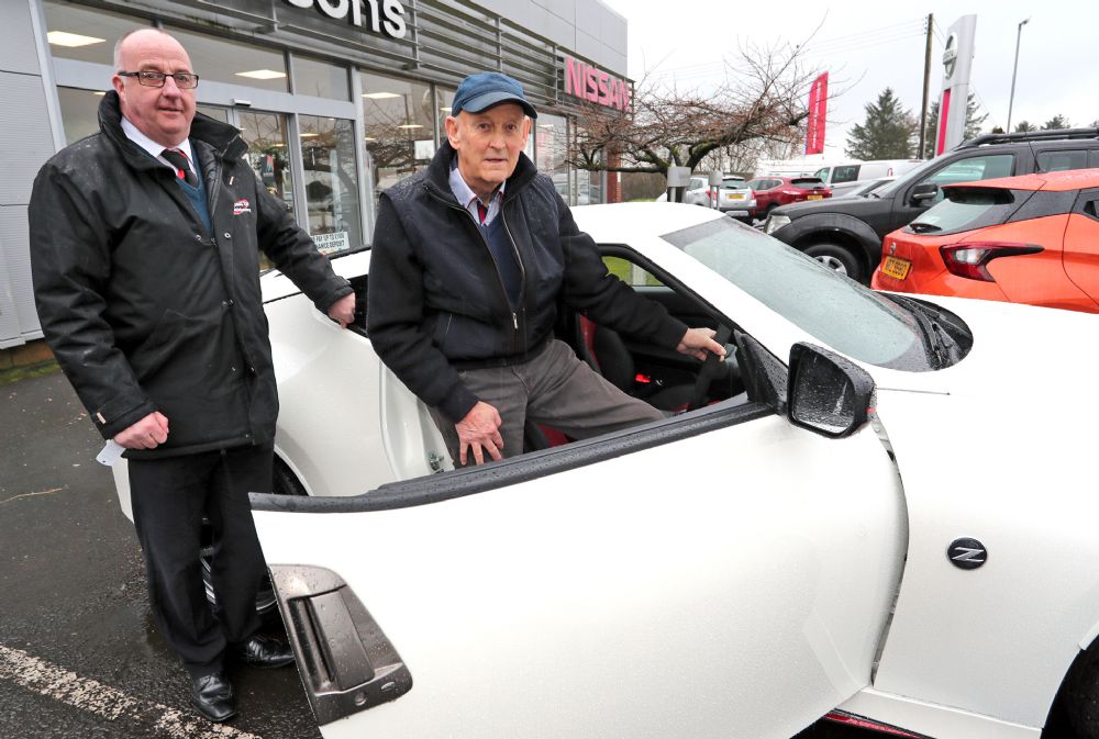 Bertie collects his 22nd Nissan Z-car from Wilsons of Rathkenny